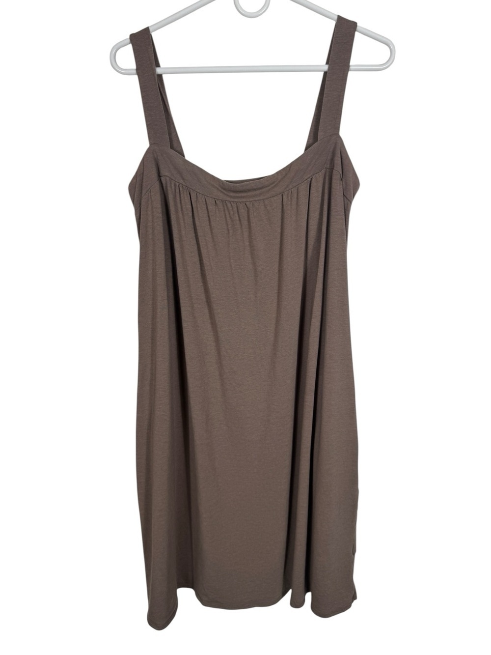 Garnet Hill Brown/Taupe Sleeveless Knit Swing Dress, Size Small